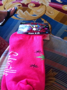 I'm not a big fan of bowling but they gave us these snazzy socks!