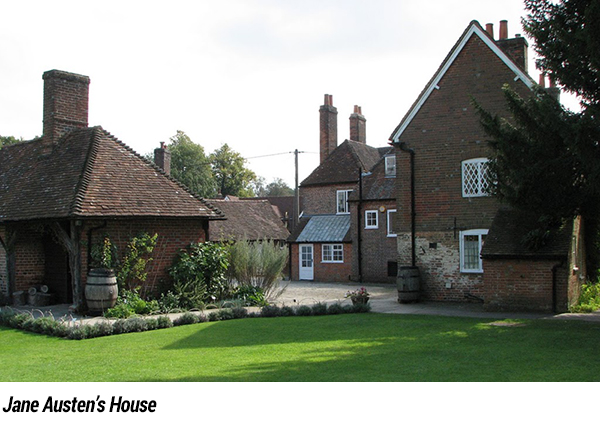 The last window on the left, second story, was Jane Austen's bedroom