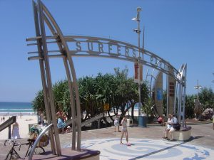 Entrance to Surfer's Paradise Beach, Gold Coast, Queensland.