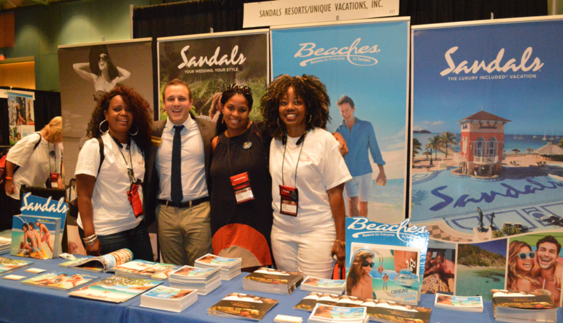 Sandals booth at the TPI Extravaganza Tradeshow 2015 - Jake with TPI Agents Sandals booth at the TPI Extravaganza Tradeshow 2015 - Jake with TPI Agents