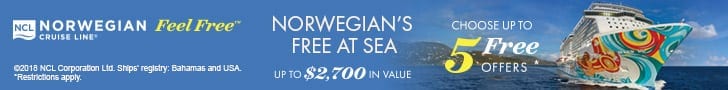 Free at Sea Offer from NCL. Choose up to 5 free offers!