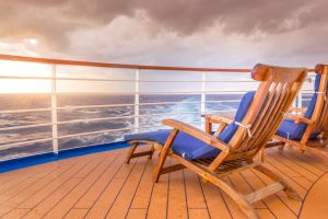 Chairs on the top of a cruise deck - Symphony of the Seas