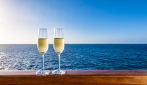 champagne glasses on symphony of the seas deck